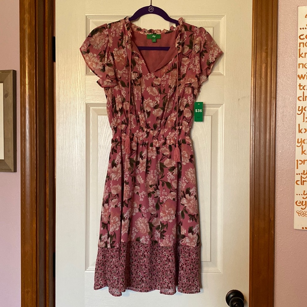 Dip XS pink floral summer dress